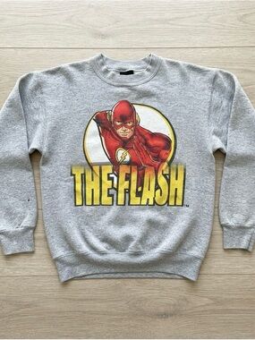 DC Comics The Flash Kids Gray Graphic Sweatshirt Youth XS Superhero